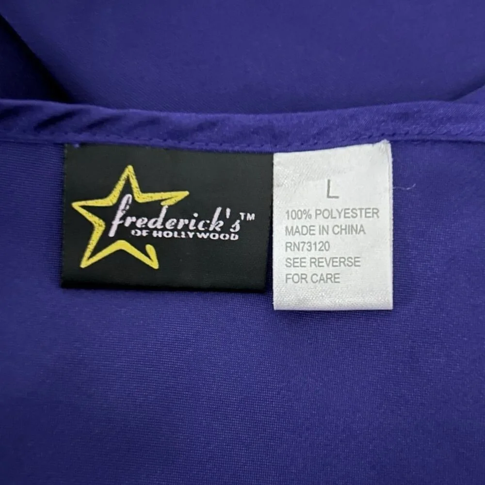 Vintage Fredericks of Hollywood Purple Satin Tie Tank Top Size L